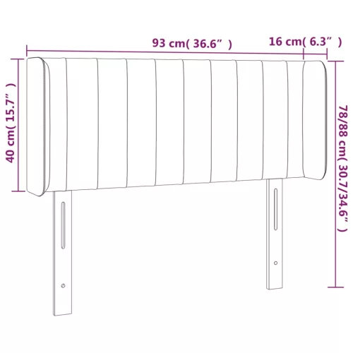  világosszürke szövet fejtámla 93x16x78/88 cm