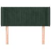  sötétzöld bársony fejtámla 83x16x78/88 cm