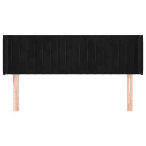  fekete bársony fejtámla szárnyakkal 147x16x78/88 cm
