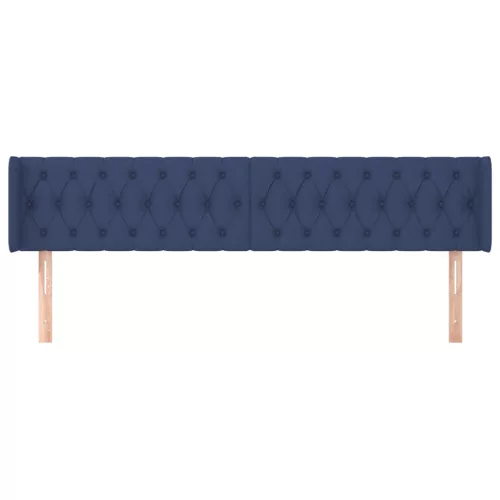  kék szövet fejtámla szárnyakkal 183x16x78/88 cm