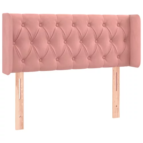  rózsaszín bársony fejtámla szárnyakkal 93x16x78/88 cm