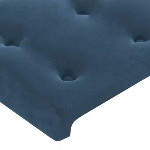  sötétkék bársony fejtámla szárnyakkal 103x16x78/88 cm