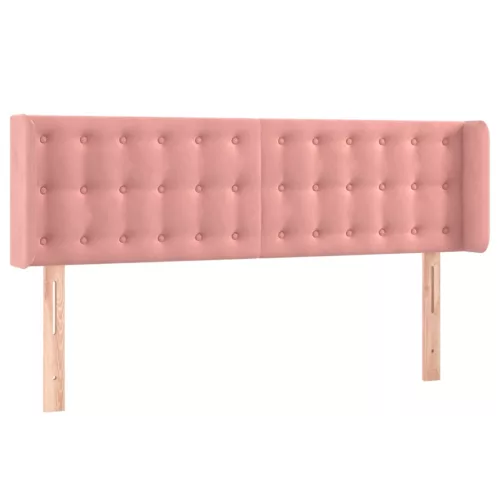  rózsaszín bársony fejtámla szárnyakkal 147x16x78/88 cm