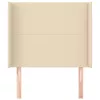  krémszínű szövet fejtámla szárnyakkal 103x16x118/128 cm
