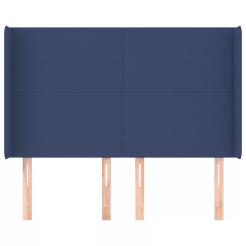  kék szövet fejtámla szárnyakkal 147x16x118/128 cm