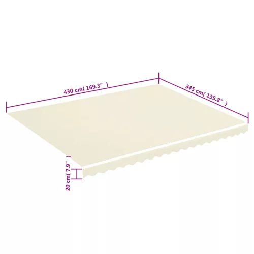  krémszínű csere napellenző ponyva 4,5 x 3,5 m
