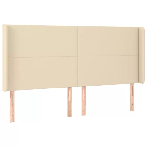  krémszínű szövet fejtámla szárnyakkal 203x16x118/128 cm