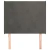  sötétszürke bársony fejtámla szárnyakkal 83x16x118/128 cm
