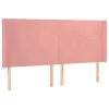  rózsaszín bársony fejtámla szárnyakkal 183x16x118/128 cm