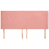 rózsaszín bársony fejtámla szárnyakkal 183x16x118/128 cm