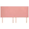  rózsaszín bársony fejtámla szárnyakkal 203x16x118/128 cm