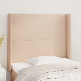  cappuccino műbőr fejtámla szárnyakkal 103x16x118/128 cm