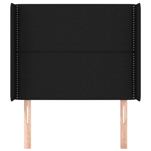  fekete szövet fejtámla szárnyakkal 83x16x118/128 cm