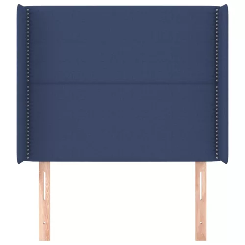  kék szövet fejtámla szárnyakkal 93x16x118/128 cm