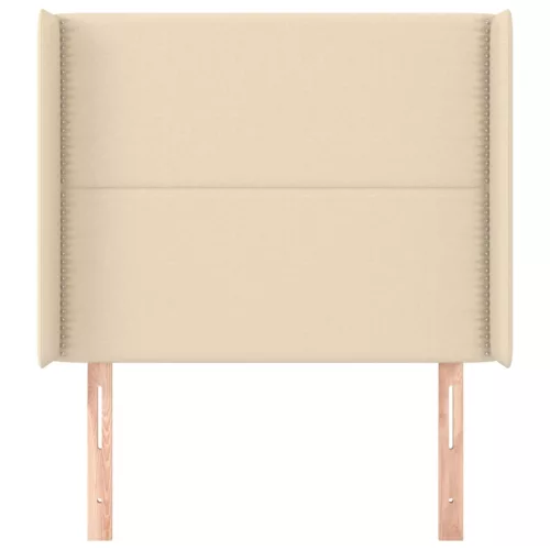  krémszínű szövet fejtámla szárnyakkal 103x16x118/128 cm