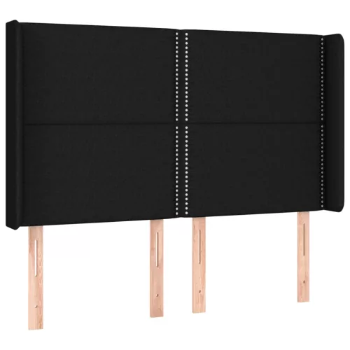  fekete szövet fejtámla szárnyakkal 147x16x118/128 cm