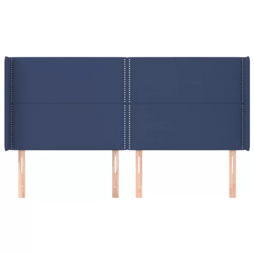  kék szövet fejtámla szárnyakkal 203x16x118/128 cm