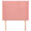  rózsaszín bársony fejtámla szárnyakkal 83x16x118/128 cm