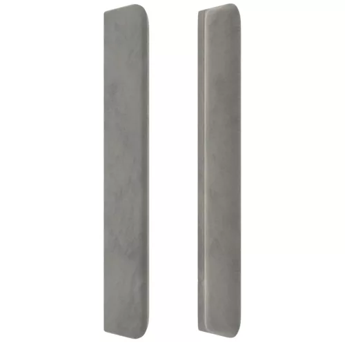  világosszürke bársony fejtámla szárnyakkal 103x16x118/128 cm