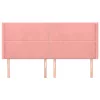  rózsaszín bársony fejtámla szárnyakkal 203x16x118/128 cm