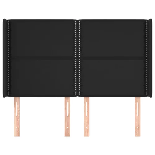  fekete műbőr fejtámla szárnyakkal 147x16x118/128 cm