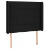  fekete szövet fejtámla szárnyakkal 103x16x118/128 cm