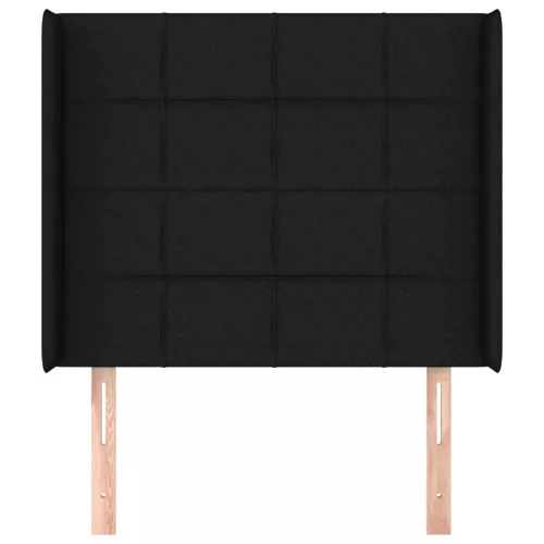  fekete szövet fejtámla szárnyakkal 103x16x118/128 cm