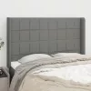  sötétszürke szövet fejtámla szárnyakkal 147x16x118/128 cm