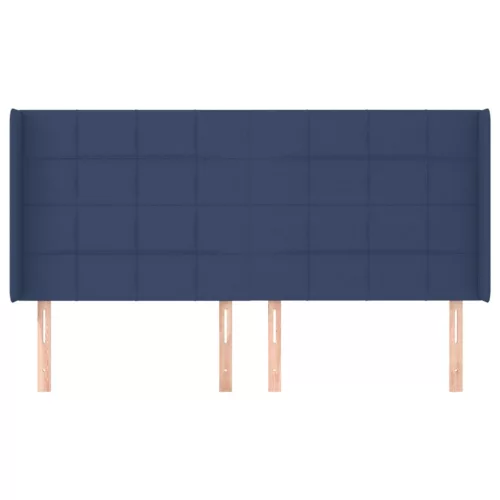  kék szövet fejtámla szárnyakkal 203x16x118/128 cm