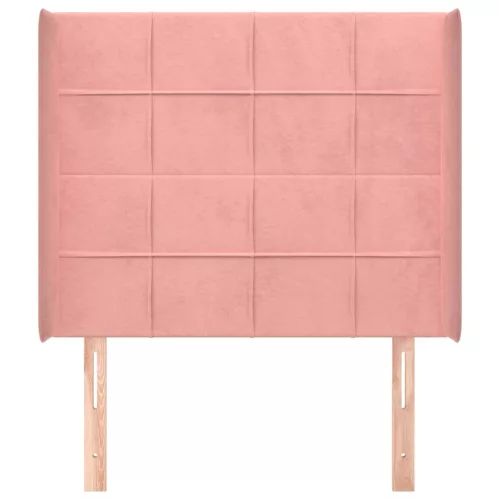  rózsaszín bársony fejtámla szárnyakkal 83x16x118/128 cm