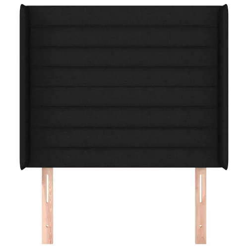  fekete szövet fejtámla szárnyakkal 93x16x118/128 cm