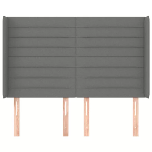  sötétszürke szövet fejtámla szárnyakkal 147x16x118/128 cm