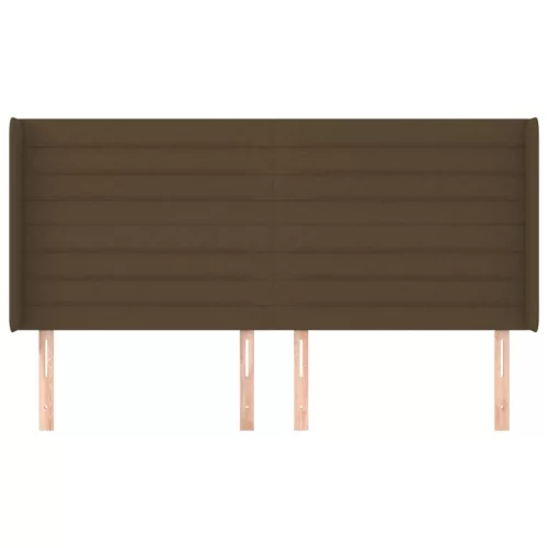  sötétbarna szövet fejtámla szárnyakkal 183x16x118/128 cm