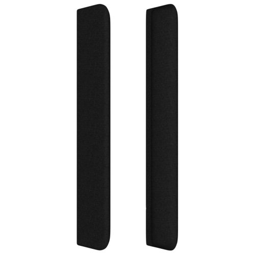  fekete szövet fejtámla szárnyakkal 203x16x118/128 cm