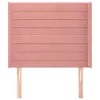  rózsaszín bársony fejtámla szárnyakkal 93x23x118/128 cm