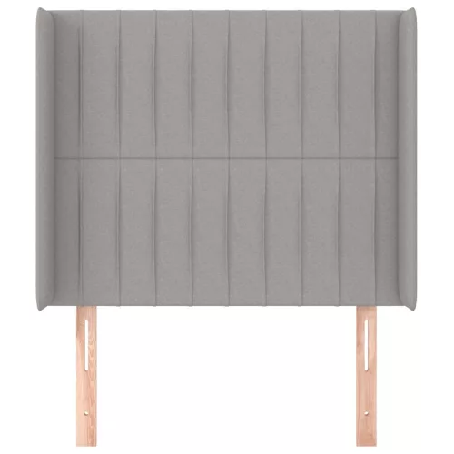  világosszürke szövet fejtámla szárnyakkal 83x16x118/128 cm