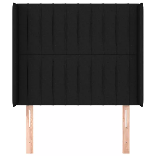  fekete szövet fejtámla szárnyakkal 93x16x118/128 cm