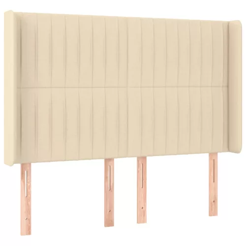  krémszínű szövet fejtámla szárnyakkal 147x16x118/128 cm