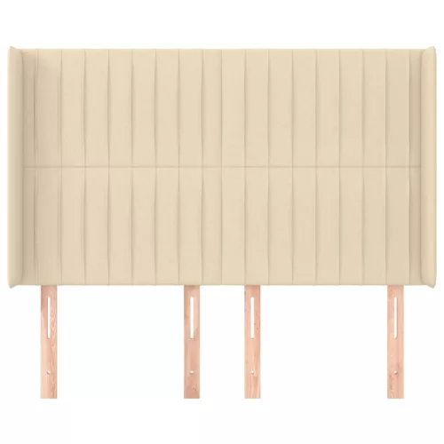  krémszínű szövet fejtámla szárnyakkal 147x16x118/128 cm