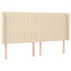  krémszínű szövet fejtámla szárnyakkal 183x16x118/128 cm