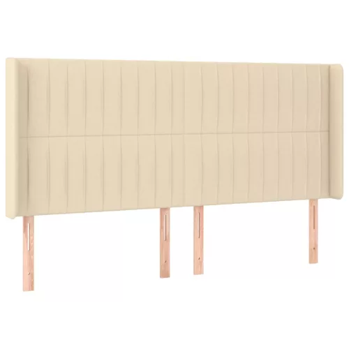  krémszínű szövet fejtámla szárnyakkal 183x16x118/128 cm