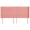  rózsaszín bársony fejtámla szárnyakkal 203x16x118/128 cm