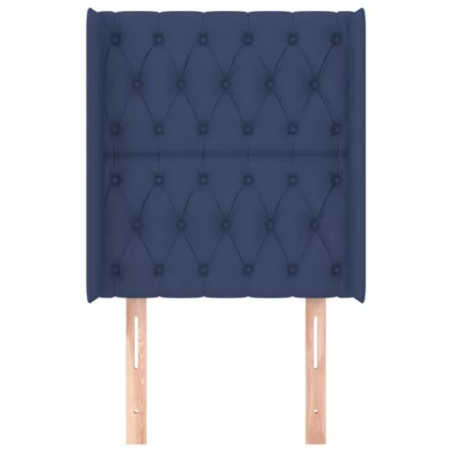  kék szövet fejtámla szárnyakkal 83x16x118/128 cm