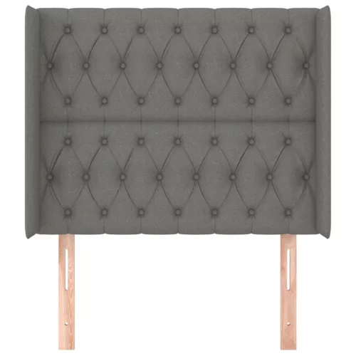  sötétszürke szövet fejtámla szárnyakkal 103x16x118/128 cm