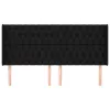  fekete szövet fejtámla szárnyakkal 183x16x118/128 cm