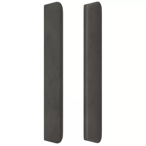  sötétszürke bársony fejtámla szárnyakkal 93x16x118/128 cm