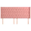  rózsaszín bársony fejtámla szárnyakkal 203x16x118/128 cm