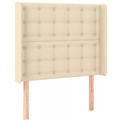  krémszínű szövet fejtámla szárnyakkal 83x16x118/128 cm