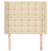  krémszínű szövet fejtámla szárnyakkal 83x16x118/128 cm