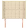  krémszínű szövet fejtámla szárnyakkal 93x16x118/128 cm